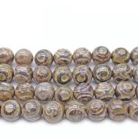 Antike Achat Perlen, Antiker Achat, rund, DIY & verschiedene Größen vorhanden, Kaffeefarbe, verkauft von Strang