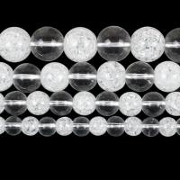 Perles quartz craquelé, cristal, Rond, DIY & normes différentes pour le choix, Cristal pâle, Vendu par brin