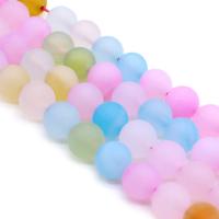 Morganit Perlen, rund, DIY & verschiedene Größen vorhanden & satiniert, gemischte Farben, verkauft von Strang