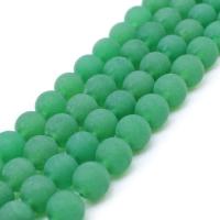 Perle en aventurine verte, Rond, DIY & normes différentes pour le choix & givré, vert, Vendu par brin