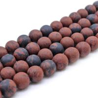 Mahogany Obsidian Bead, Round, DIY & frosted, reddish-brown 