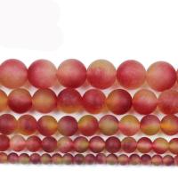 Perles de Cornaline, Rond, DIY & normes différentes pour le choix & mat & givré, rouge, Vendu par brin