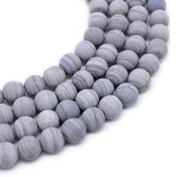 Grain Stone Beads, Round, DIY & matte & frosted, grey 