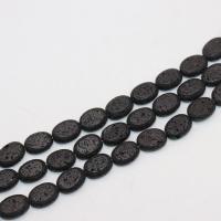 Natural Lava Beads, Flat Oval, polished, DIY 