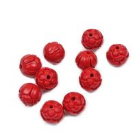 Cinnabar Beads, Round, DIY red 