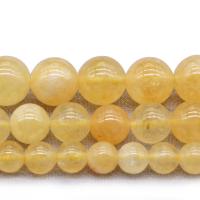Natural Citrine Beads, Round, DIY yellow 