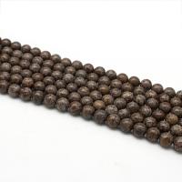Schneeflocke Obsidian Perlen, rund, poliert, DIY & verschiedene Größen vorhanden, braun, Länge:38 cm, verkauft von Strang