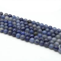 Blauer Aventurin , rund, poliert, DIY & verschiedene Größen vorhanden, blau, Länge:38 cm, verkauft von Strang