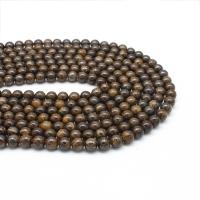 Bronzit Stein Perlen, rund, poliert, DIY & verschiedene Größen vorhanden, braun, Länge:38 cm, verkauft von Strang