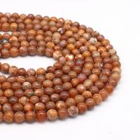 Natürlichen Baum-Achat-Perlen, Baumachat, rund, poliert, DIY & verschiedene Größen vorhanden, braun, 8mm, Länge:38 cm, verkauft von Strang