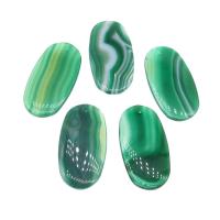 Gemstone Decoration, Lace Agate, Ellipse, polished, DIY, green, 42*22*4mm 