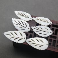 White Shell Pendants, Leaf, Carved, DIY white 