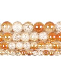 Knistern Quarz Perlen, Kristall, rund, DIY & verschiedene Größen vorhanden, goldgelb, verkauft von Strang