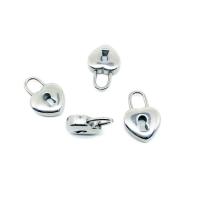 Stainless Steel Pendants, 304 Stainless Steel, Lock, silver color plated, DIY 