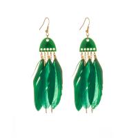 Fashion Feather Earring , Zinc Alloy, with Feather, vintage & fashion jewelry 