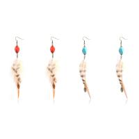 Fashion Feather Earring , Zinc Alloy, plated, vintage & for woman 