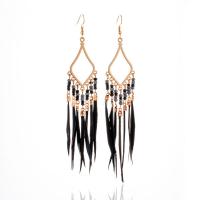 Fashion Feather Earring , Zinc Alloy, with Feather, vintage & fashion jewelry 12cm 