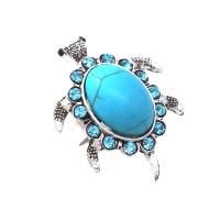 Turquoise Zinc Alloy Finger Ring, with turquoise, fashion jewelry, blue 
