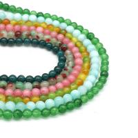 Gefärbter Marmor Perlen, rund, poliert, DIY, gemischte Farben, 8mm, Länge:38 cm, verkauft von Strang