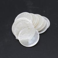White Shell Pendants, Round, DIY, white, 25*12mm Approx 1mm 