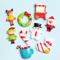 Рождественские смолы кабошон, канифоль, Рождественский дизайн & DIY & разные стили для выбора & эмаль, Много цветов для выбора, 50ПК/сумка, продается сумка