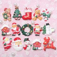 Рождественские смолы кабошон, канифоль, Рождественский дизайн & DIY & разные стили для выбора & эмаль, Много цветов для выбора, 50ПК/мм, продается мм