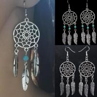 Dream Catcher Earring, Zinc Alloy, with turquoise, fashion jewelry 