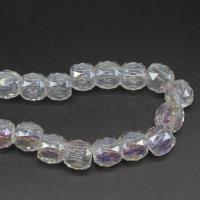 Round Crystal Beads, plated, DIY & faceted, Greige, 12*14mm Approx 6mm 
