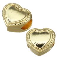 Zinc Alloy Large Hole Beads, Heart, plated, DIY, golden Approx 3.5mm 