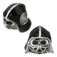 Zinc Alloy Large Hole Beads, Mask, plated, DIY, black Approx 4.5mm 