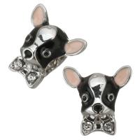 Zinc Alloy Large Hole Beads, Dog, plated, DIY, silver color Approx 4.5mm 