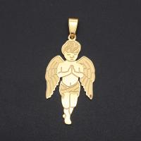 Stainless Steel Pendants, Angel, gold color plated & for woman 