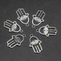 Zinc Alloy Hamsa Pendants, Hand, plated & DIY, metallic color plated, 24*15*2mm 