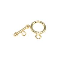 Brass Toggle Clasp, Donut, plated, DIY, golden, 16*12*2mm 
