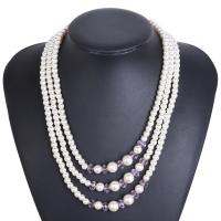Collier en perles d'eau douce Pull, perle, Rond, Double couche & pour femme, blanc, 448mm, Vendu par brin