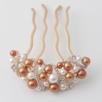 Dekoratives Haarkämmchen, Zinklegierung, mit Kunststoff Perlen, Modeschmuck & für Frau, keine, 95x70x30mm, verkauft von PC