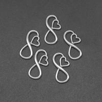 Stainless Steel Jewelry Charm, Number 8, die-casting, DIY, silver color, 22*12*1mm Approx 1mm 