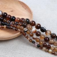 Natural Lace Agate Beads, Round, DIY coffee color 