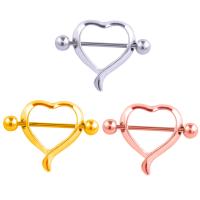 Stainless Steel Nipple Ring, Zinc Alloy, with 316L Stainless Steel, Heart, plated 13mm 