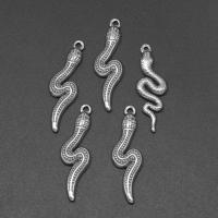 Stainless Steel Pendants, Snake, die-casting, DIY, silver color, 32*10*2mm Approx 1mm 