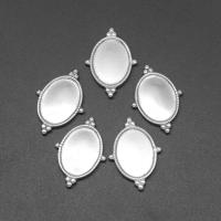 Stainless Steel Cabochon Setting, Ellipse, die-casting, DIY, silver color, 27*19*2mm 