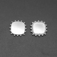 Stainless Steel Cabochon Setting, Square, die-casting, DIY, silver color, 21*3mm 