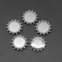 Stainless Steel Cabochon Setting, Round, die-casting, DIY, silver color, 21*4mm 