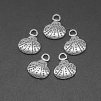 Stainless Steel Pendants, Shell, die-casting, DIY, silver color, 16*13*2mm 