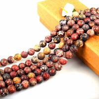 Leopard Skin Stone Bead, Round, polished, DIY red Approx 15.7 Inch 