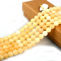 Gelbe Jade Perle, rund, poliert, DIY & verschiedene Größen vorhanden, Länge:ca. 15.7 ZollInch, verkauft von Strang