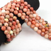 Perle en jade de fleur de prune, Pierre de prune, Rond, poli, DIY & normes différentes pour le choix Environ 15.7 pouce, Vendu par brin
