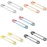 Stainless Steel Ear Piercing Jewelry, Paper Clip, plated, with rhinestone 37.8mm 