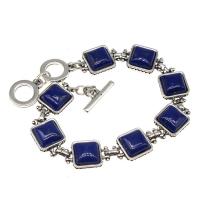 Природный Лазурит браслет, Квадратная форма, полированный, DIY, голубой, 20*13*7mm, продается PC