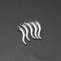 Stainless Steel Pendants, Snake, die-casting, DIY, silver color, 21*5*3mm 
